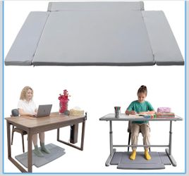 Foot Rest for Under Desk at Work, Foldable Anti Fatigue Mat for Standing Desk Mat, Extra Large Soft Foam Foot Rest with Hook and Loop, Quiet Ergonomic