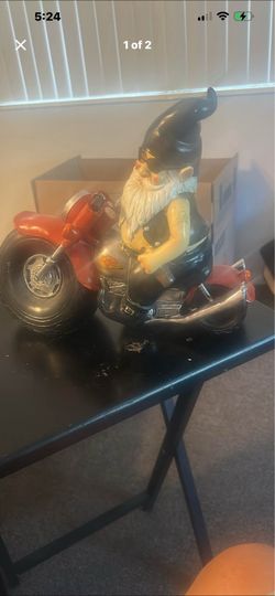 11 in. H Axle Grease, the Biker Gnome Statue