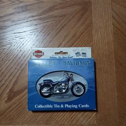 New Collectible Tin Containing 2 Decks Of Harley Davidson Playing Cards