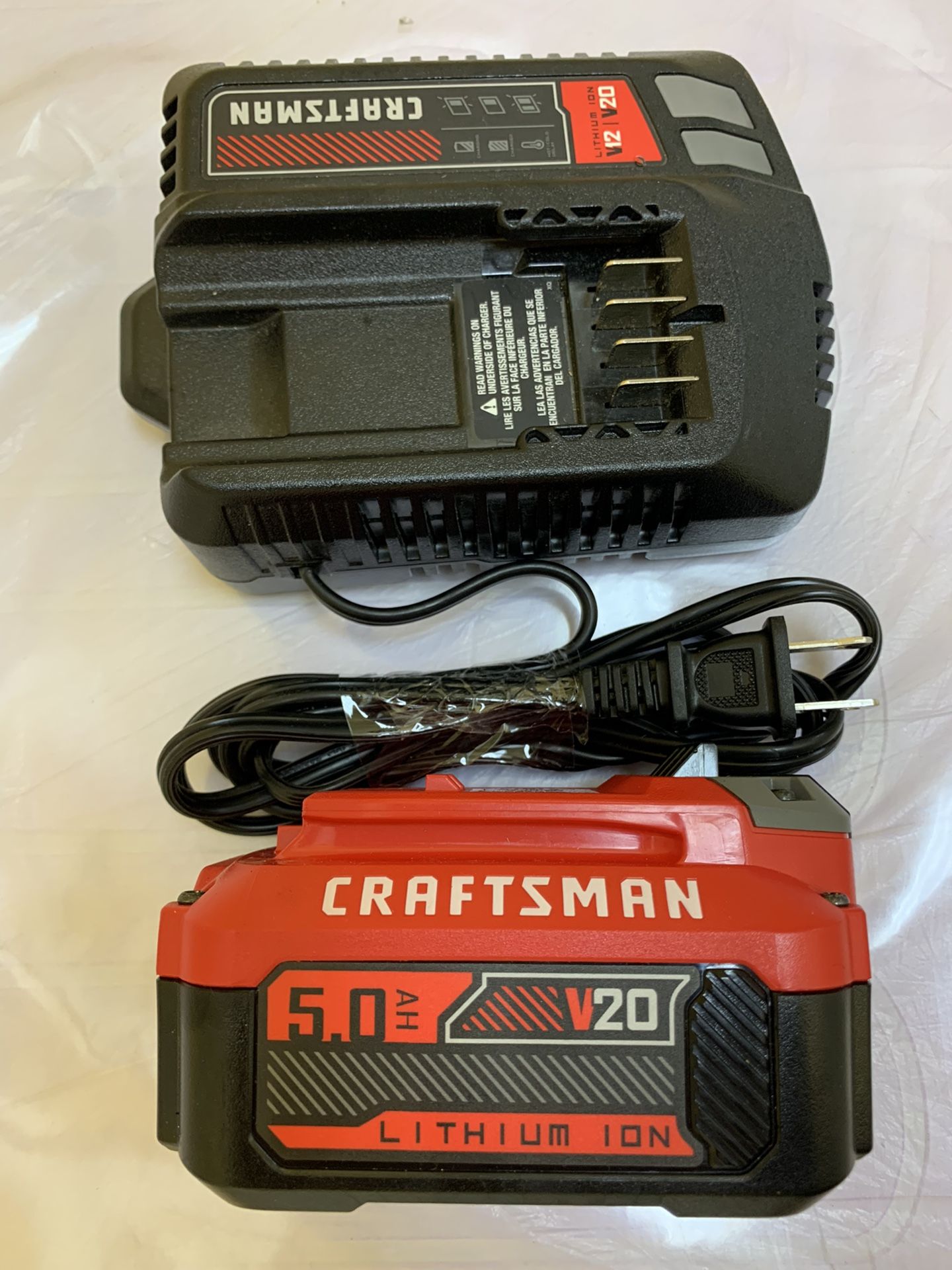 Craftsman 5.0 ah 20V Lithium Power Tool Battery Kit New