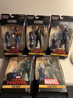 Marvel Legends Captain Marvel Lot | Captain Marvel, Nick Fury, Talos, Yon-Rogg & Genis-Vell | NIB