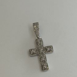 14 Karat Cross And Natural Diamond