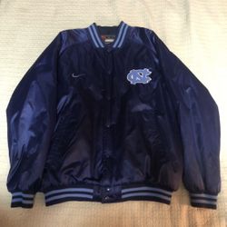 Vintage 90s Nike North Carolina UNC Tar Heels Satin Bomber Jacket Men’s Size XXL
