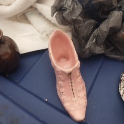 Collectible Pink Ceramic Ladies Shoe Five Bucks