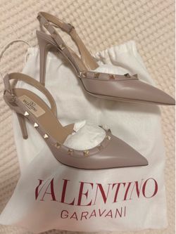 Valentino rock stud sling back heels NEW size 38
