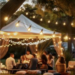  100ft Globe String Light with 32 LED Shattered Proof Bulbs + 2 Extra LED Bulbs 