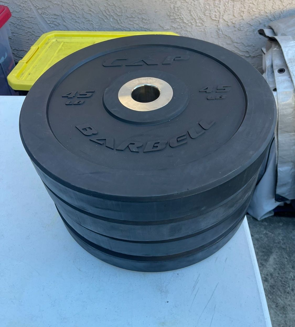 CAP 45 lb Olympic Bumper Plate, Black