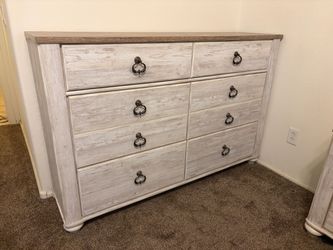 Farmhouse AFW dresser and 2 nightstands