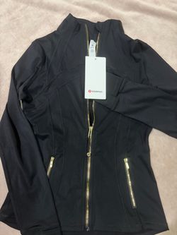 Lululemon Black Zip-Up Jacket with Gold Zippers