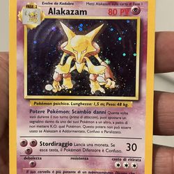 Pokemon TCG Alakazam 1/102 2000 Italian Base Set Holo Rare MP vintage 1999 WOTC