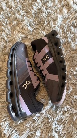 Size 8 Women’s On Cloudrunner Black Purple Running Shoes 46.98077.