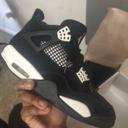 Air Jordan 4 Retro Black White Sneakers
