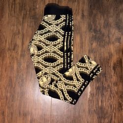  Adidas Originals Chain Trefoil Leggings in a gold and black  Size 14 Women 