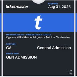 Cypress Hill Tix x2