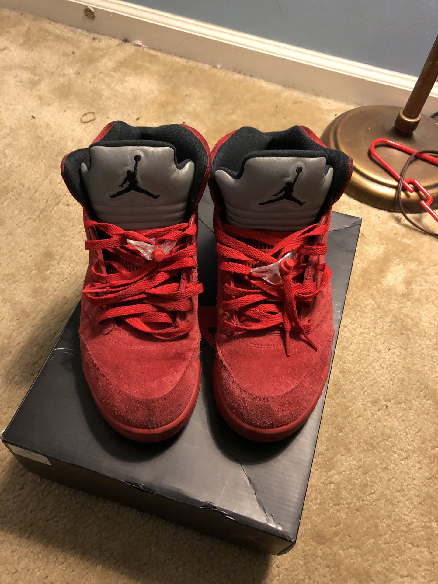 size 13 red suede 5s