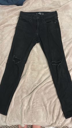 Men’s Hollister Skinny Ripped Black Jeans