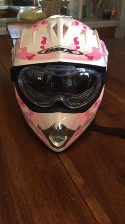 ATV Motorcycle Go-Kart Small Helmet - Pink/White - $45