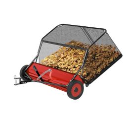 42" Lawn Sweeper Tow Behind,26 Cu Ft Hopper Leaf & Grass Collector
adjustable brush lever, seat dumping rope, foldable storage, steel frame, universal
