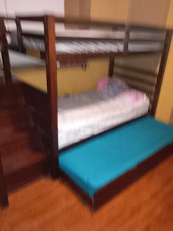 Three Bunker Beds With Mattress 