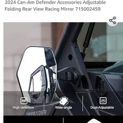 KIWI MASTER Side Mirrors Compatible for 2016-2024 Can-Am Defender Accessories Adjustable Folding Rear View Racing Mirror (contact info removed)59

