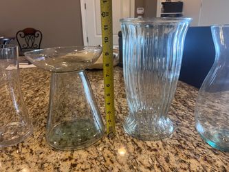 Clear Glass Vases Set