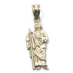 10k Yellow Gold Saint Jude Medal Pendant Charm Necklace GP3096890