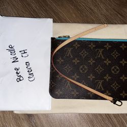 Brand New Authentic Neverfull Pouch In turquoise