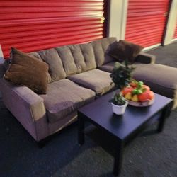 *Free delivery* L sectional brown couch only removable covers exchangeable chaise heavy sturdy good