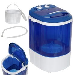 MINI Portable Single Bucket Wash Machine Washing Drying 2 in 1 Washer(Single, 9lbs)