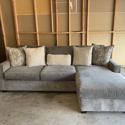 Used Grey Sofa w/ Reversible Chaise Lounge