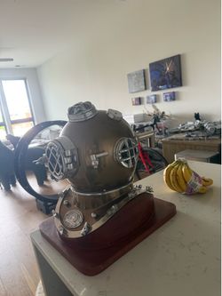 Nautical Decor - Mark V Chopra Diving Helmet Replica with Wood Base