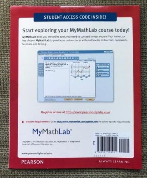 Mymathlab access code by Pearson for Algebra Trigonometry Calculus Statistics Canvas Blackboard