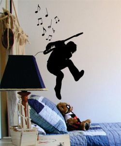 PRE MADE Wall Decal Home Decor Rockstar Guitar Music