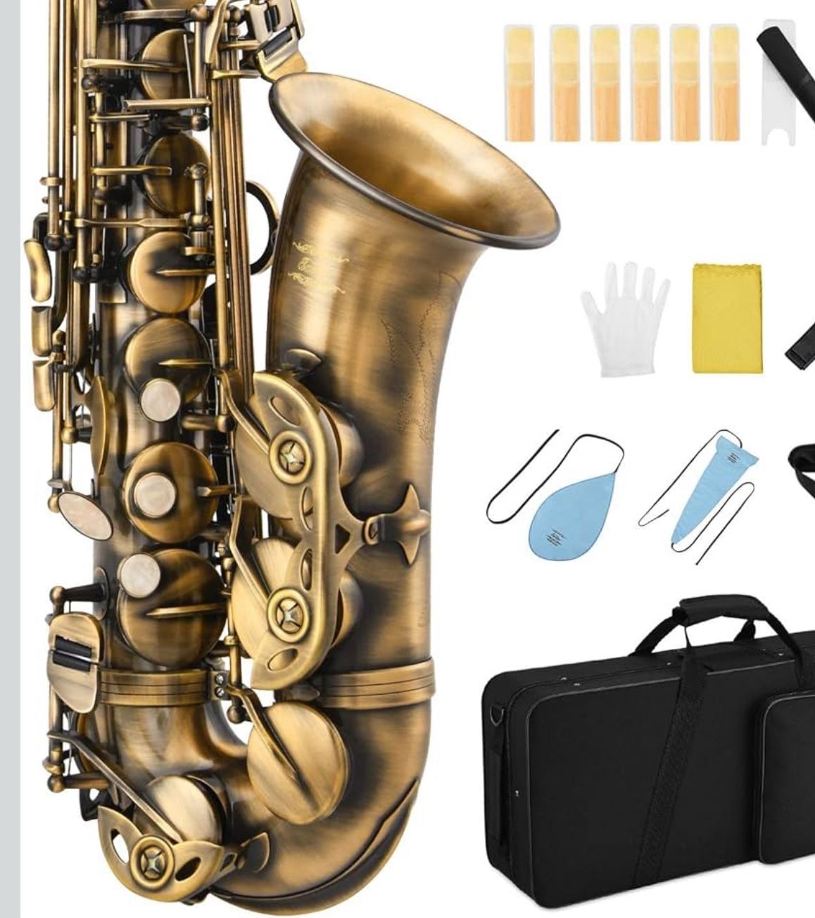LIKE NEW – Eastar Alto Saxophone (Antique Bronze) – Complete Kit 