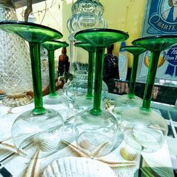 Luminarc- (France) Emerald green Set of six wine glasses