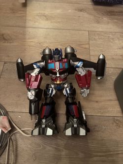 2008 Optimus Prime Mega Power Bot Transformers Jet Power Light-Up Talking 11"