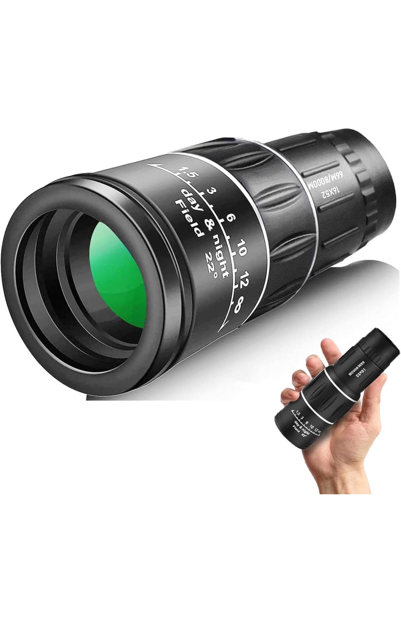 16X52 Mini Monocular Telescope High Powered for Adults, Birthday Gifts for Men Dad Him Husband Teen Boys, BAK4 & FMC Prism Scope for Birdwatching Outd