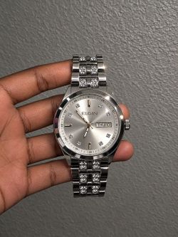 Elgin Silver-Tone Watch with Crystal watch