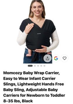 Momcozy Baby Wrap Carrier in Black