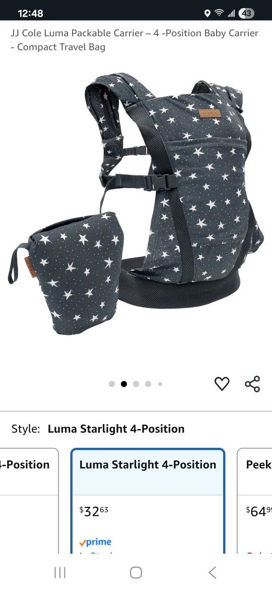 Jj Cole Starlight Baby Carrier