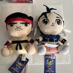 Ryu Chung-Li Stubbins Plush Capcom Licensed Plush Street Fighter Series 7" 