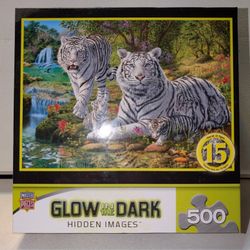 Glue In The Dark Tiger Jigsaw Puzzle 