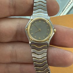 Ebel Wave 166901 18K Gold Stainless Steel Wrist Watch Women’s Sport Classic 23mm