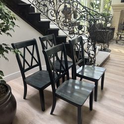 Solid Wood X Back Dining Chairs