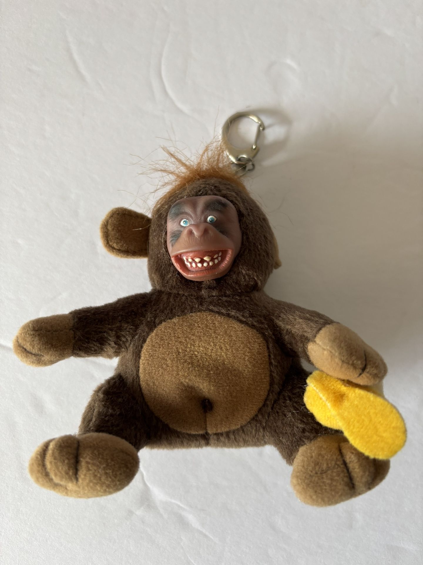 Vintage Just For Laughs Laughing Gorilla Plush Keychain 4” Not Working