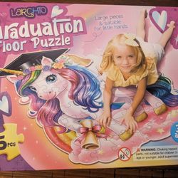NEW! Unicorn Graduation Floor Puzzle 