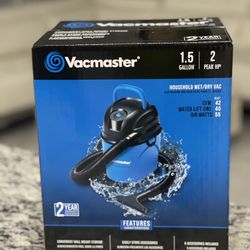 VACMASTER. Household Wet/Dry Vac- Aspiradora Mojado/ Seco Para El Hogar .