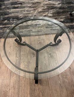 Gorgeous Glass And Wrought Iron Metal Coffee Table