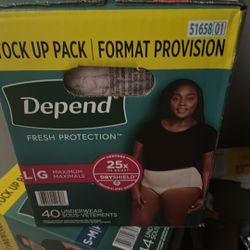 New Box Adult Diapers Size Large 40 Diapers