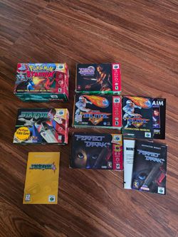 Nintendo 64 empty boxes Pokémon,  starfox and more
